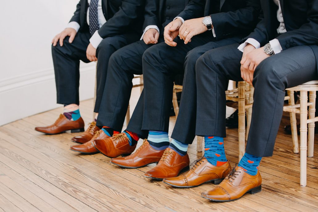 colourful socks groomsman
