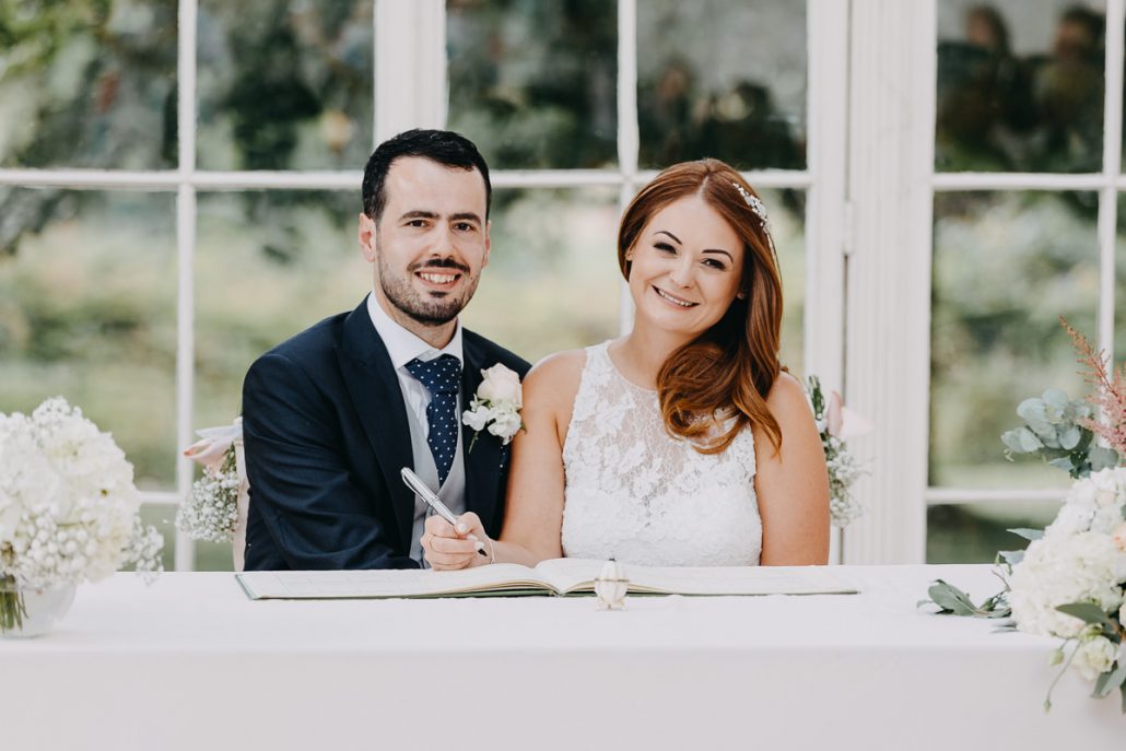 signing of the register posed photo