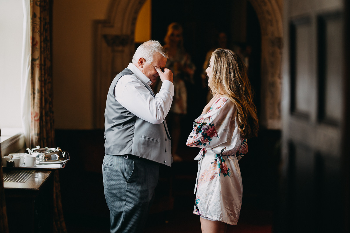 father of the bride having an emotional moment